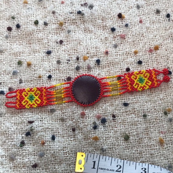 Handmade Woven Beaded Bracelet - Picture 6 of 12